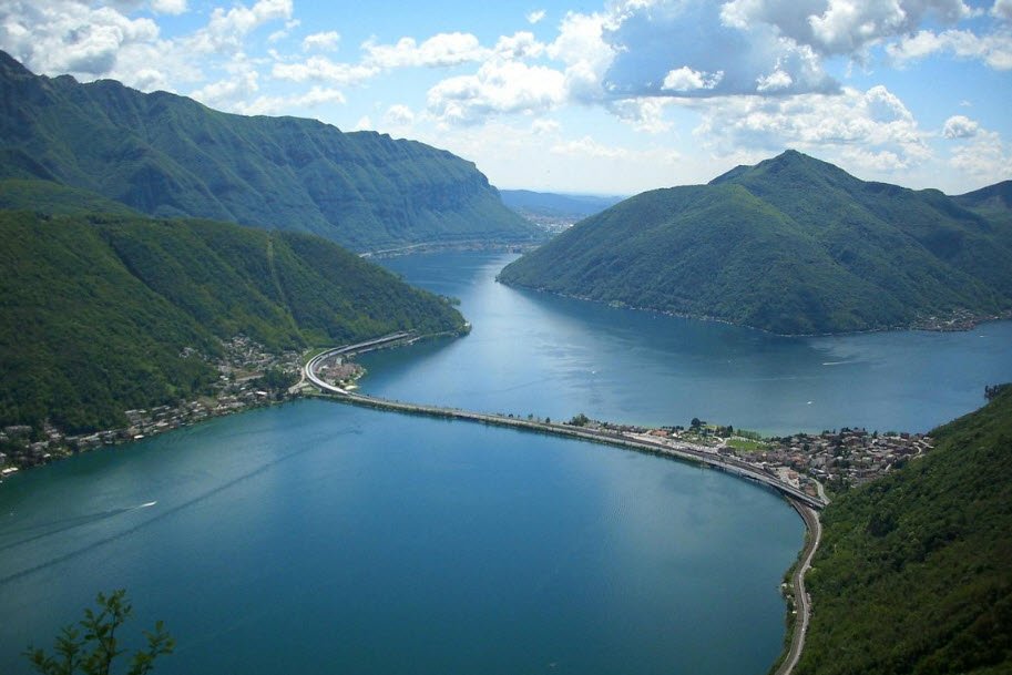 Lugano and Lake Lugano, Lugano, Ticino, Switzerland